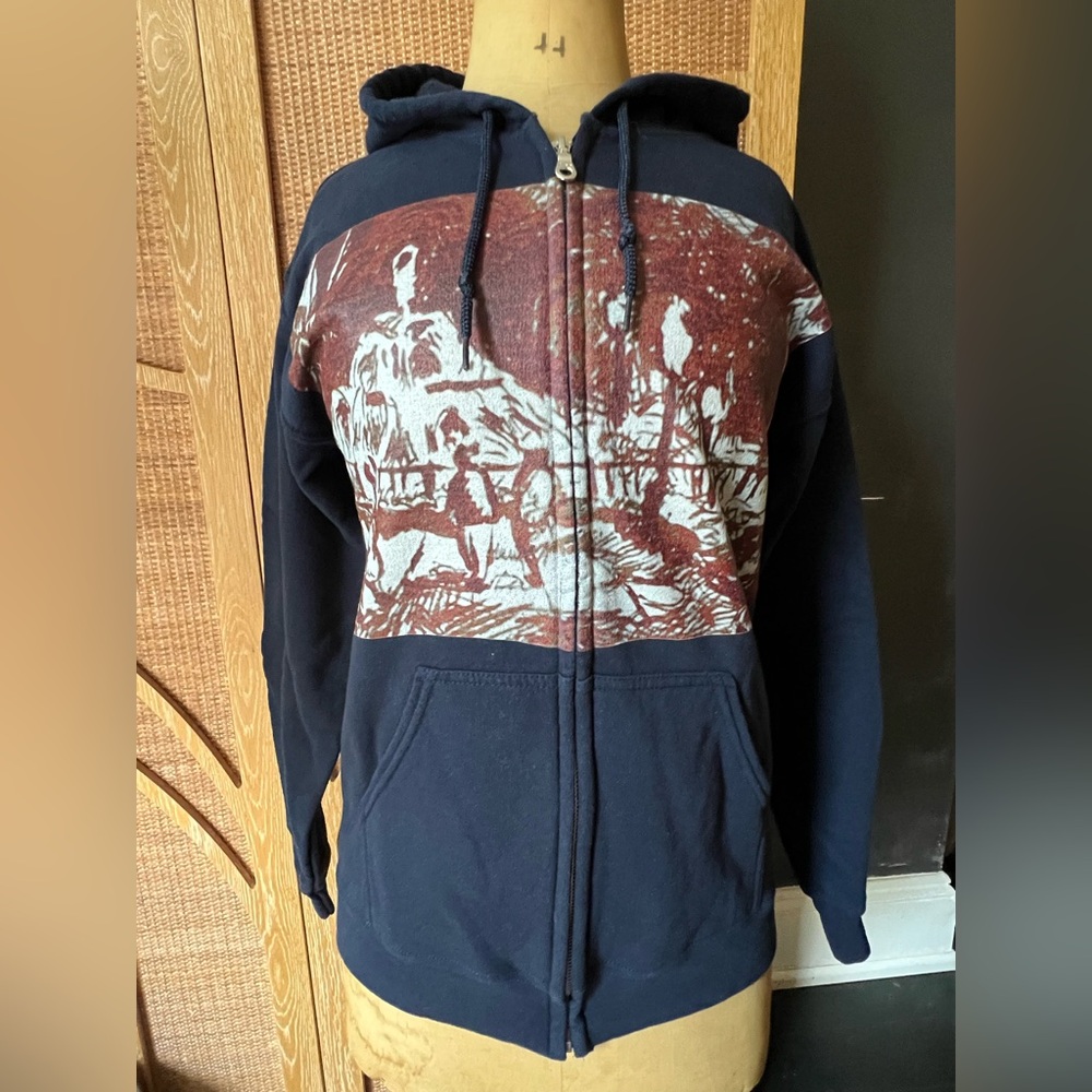 Forsyth Park Savannah Gildan Navy Blue Graphic Hoodie